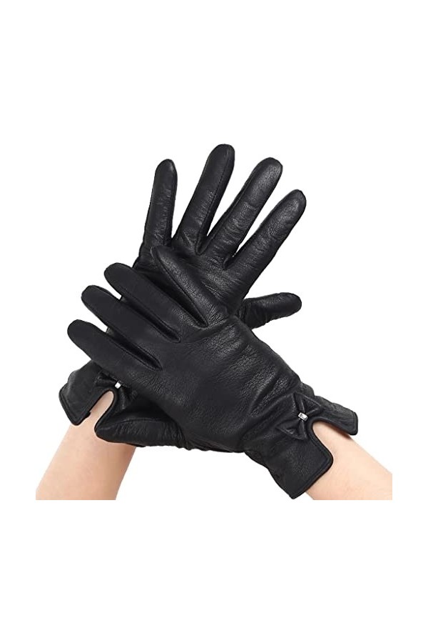LSDJGDDE Gants for Femmes Gants dhiver Chauds Gants en Cuir for Femmes Color : D, Size : 7 