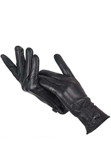 LSDJGDDE Gants en Cuir dhiver, Gants en Cuir décorés de Petits Papillons Femme, Gants Femme Color : D, Size : 7 