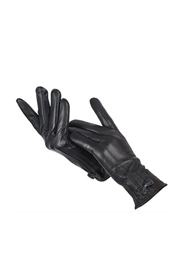 LSDJGDDE Gants en Cuir dhiver, Gants en Cuir décorés de Petits Papillons Femme, Gants Femme Color : D, Size : 7