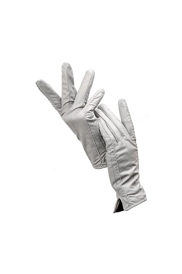 LSDJGDDE Gants dhiver Chauds for Femmes, Gants de Conduite en Cuir, Confortables et Doux Color : D, Size : 7.5 