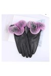 LSDJGDDE Gants en Cuir for Femmes Automne et Hiver Gants de Manchette Chauds avec Doigts Color : D, Size : L 