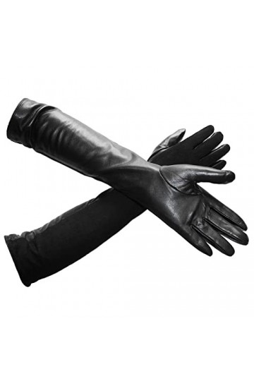LSDJGDDE Gants en Cuir Longs sur Le coude for Femmes Gants dépissage Gants en Cuir Chauds dhiver Color : D, Size : 6 1/2 
