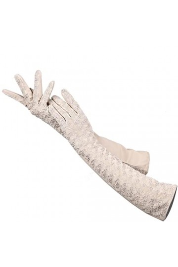 LSDJGDDE Accessoires Gants Longs en Cuir Gants Longs en Dentelle Gants en Cuir for Femmes de fête Quatre Couleurs Color : D,