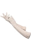 LSDJGDDE Accessoires Gants Longs en Cuir Gants Longs en Dentelle Gants en Cuir for Femmes de fête Quatre Couleurs Color : D,
