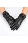 LSDJGDDE Gants en Cuir dautomne et dhiver for Femmes avec Dentelle avec Gants de Doigt Color : D, Size : S Code 