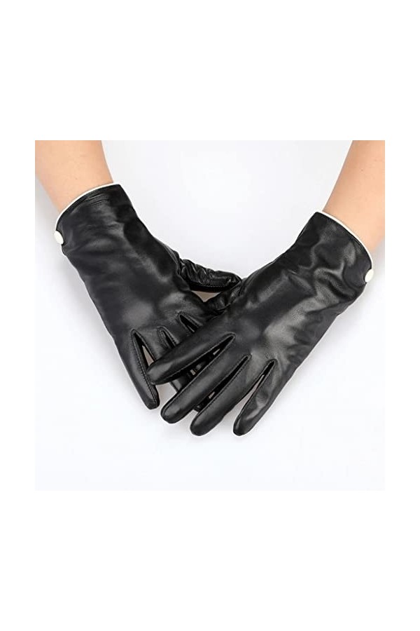 LSDJGDDE Gants en Cuir for Femmes dhiver Gants de Conduite en Plein air Color : D, Size : XL Code 