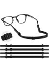 MoKo 4 Pièces Cordons à Lunettes Ajustable, Retenue de Lunettes de Soleil Antidérapant en Nylon Élastique, Titulaire de Lunet