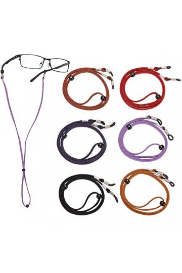 LAOYE 6 Pcs Cordons Lunettes Homme Femme Ficelle Sangle de Lunettes Attache Chaine Réglable Universel