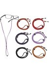 LAOYE 6 Pcs Cordons Lunettes Homme Femme Ficelle Sangle de Lunettes Attache Chaine Réglable Universel