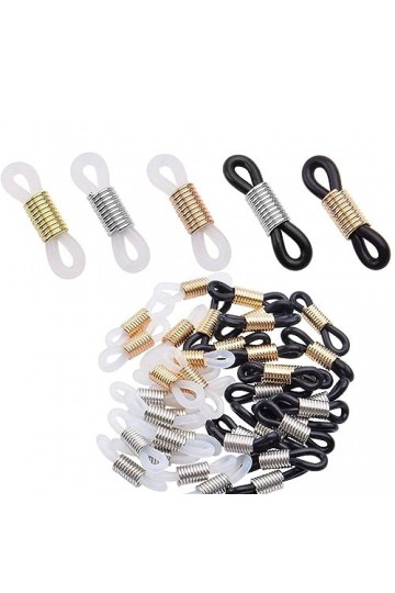 XPEX 50Pcs Cordon Lunettes,Lunette Chaine,Extrémités Chaînes De Lunettes Réglables,Embout Chaine Lunette Longues Réglables Co