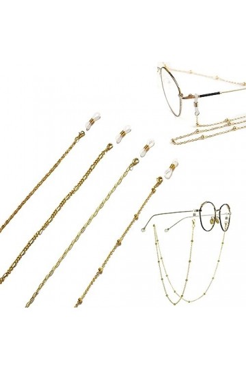 SURALIN 4 Pièces Chaine Lunettes Femme,cordon Lunettes Femme Masque Sangle Lunettes Sangle Chaîne, Chaîne pour Lunettes de So