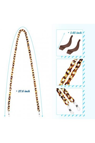 4 Sangles de Lunettes et 4 Paires Crochets Antidérapant de Lunettes Silicone