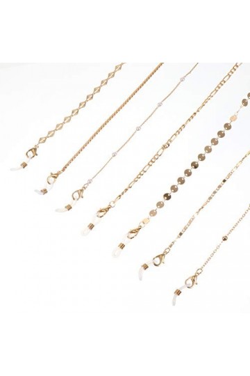 Hemoton Paquet de 7 Chaînes de Lunettes Chaîne de Lunettes Dorées Chaîne de Lunettes Collier de Chaîne de Lunettes Porte-Chaî