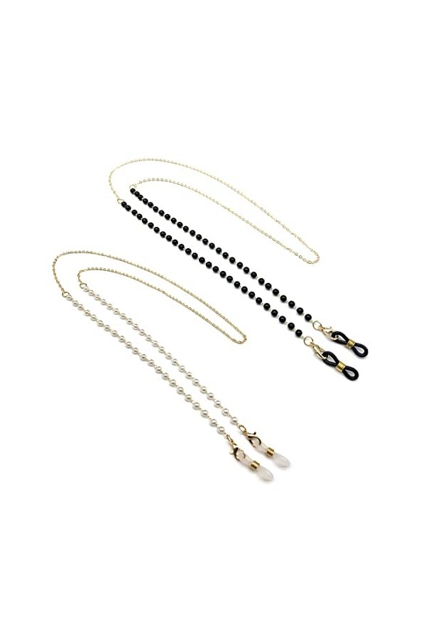 ZMREN 2 Pièces Chaînes de Lunettes de Soleil Femmes Cou Cordon Bandeau lanière