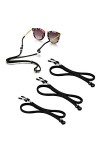 Cordon Lunettes Corde à Lunettes, 3Pcs Réglable Universel Attaches Lunettes Sangles PU Lunettes Chaîne Ficelle Titulaire Cord
