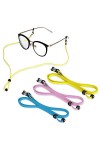 Cordon Lunettes Corde à Lunettes, 3Pcs Réglable Universel Attaches Lunettes Sangles PU Lunettes Chaîne Ficelle Titulaire Cord