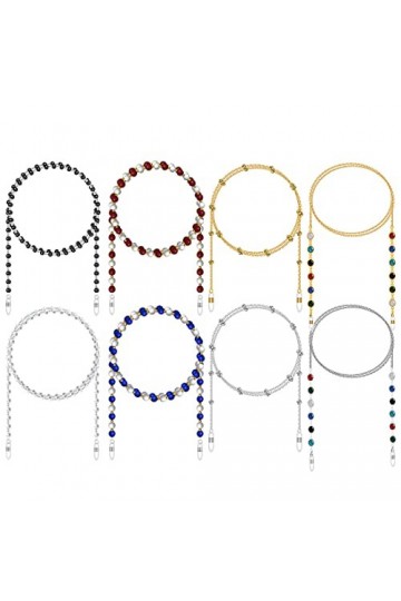 WeddHuis Lot de 8 lanières pour Lunettes | Catenella Lunettes Femme | Lacets pour Lunettes | Sangle de Lunettes | Porte-Lunet