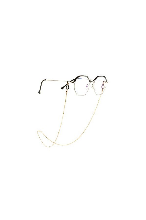 TseenYi Chaîne de lunettes antidérapantes en alliage avec perles en forme de serpent Doré Support de lunettes de soleil Acces