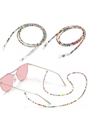 PLABBDPL Chaîne Lunettes Femmes, 2 Pièces Chaîne pour Lunettes Cordon Lunettes Chaîne de Lunettes de Soleil Chaîne de Lunette