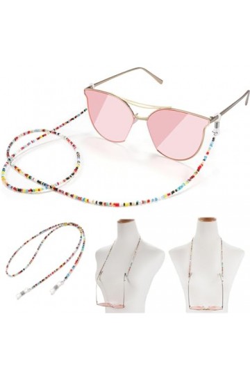 PLABBDPL Chaîne Lunettes Femmes, 2 Pièces Chaîne pour Lunettes Cordon Lunettes Chaîne de Lunettes de Soleil Chaîne de Lunette