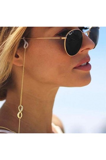 Yienate Boho Chaînes de lunettes avec numéro de chance 8 Anti-dérapant Chaîne de lunettes Accessoires de retenue de lunettes 