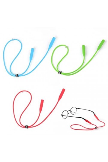 Durdiiy 3 Pièces Cordon Lunettes, Lunette Corde de Lunettes Réglable cordon lunettes homme femme, cordon lunettes sport, Sang