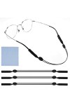AIEX 3 Pièces Ajustable Cordon Lunette Silicone, Retenue de Lunettes Cordon Lunettes Soleil en Silicone Chaîne de Lunettes de