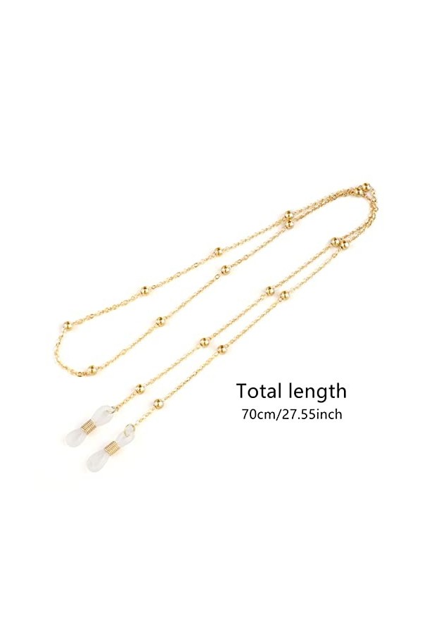 Janerowee 2 PCS Chaîne Lunettes,retenue des Lunettes Long Collier,Chaînes de lunettes en métal Accessoires de Mode,Lunettes d