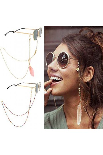 Bohend Mode Chaîne de lunettes de soleil Or Perles Femmes Chaîne de lunettes Perle Accessoires pour lunettes pour lunettes