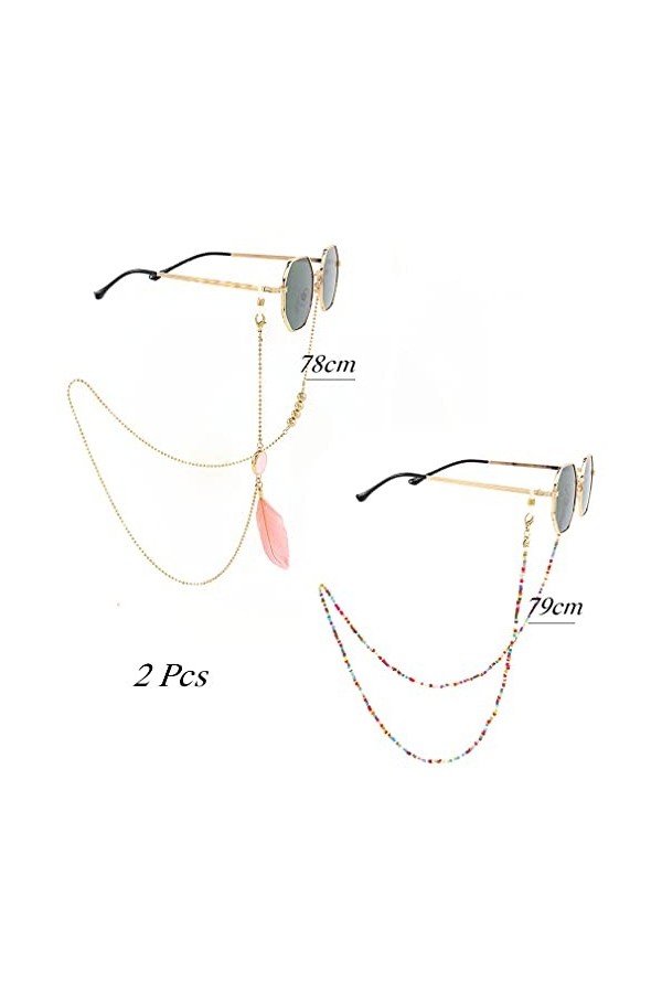 Bohend Mode Chaîne de lunettes de soleil Or Perles Femmes Chaîne de lunettes Perle Accessoires pour lunettes pour lunettes