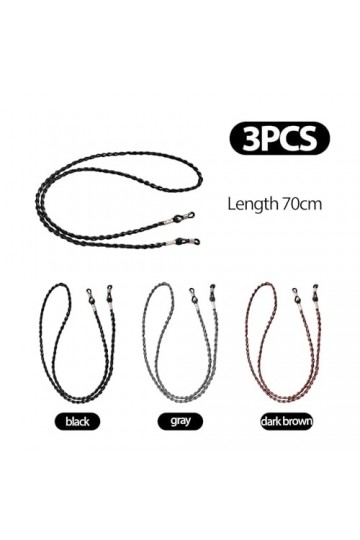 MEMOFYND Lot de 3 cordons de lunettes, chaîne de lunettes, pour femme, accessoires de lunettes de soleil, unisexe, convient p