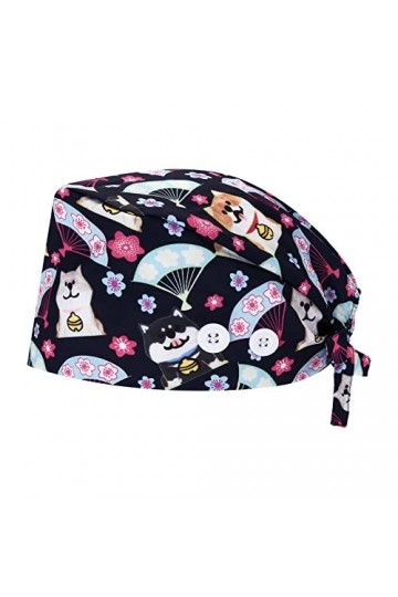 MINYING Bonnet Chirurgical Tissu Turban Chimio Coton pour Filles Femmes Calot Chirurgical Fleur Chapeau dinfirmière Chapeaux