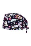 MINYING Bonnet Chirurgical Tissu Turban Chimio Coton pour Filles Femmes Calot Chirurgical Fleur Chapeau dinfirmière Chapeaux