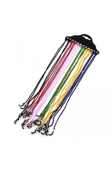 Cordon Lunettes Corde à Lunettes, 12Pcs Réglable Universel Attaches Lunettes Sangles PU Lunettes Chaîne Ficelle Titulaire Cor