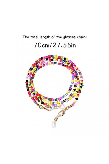 KYSUN 6PCS Chaîne de Lunettes de Perlée, Support de Sangle de Lunettes Soleil Perle Sangle, Cordon de Lunettes, Lunettes Perl