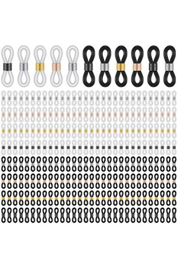 240 Pièces Connecteur dExtrémité de Chaîne de Lunettes en Silicone Support de Boucle de Chaîne de Lunettes