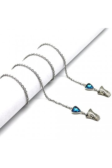 Collier Chaîne De Lunettes En Cristal Cordon Bracelet Courroie Sangle De Lunettes Acier Titane-lac bleu