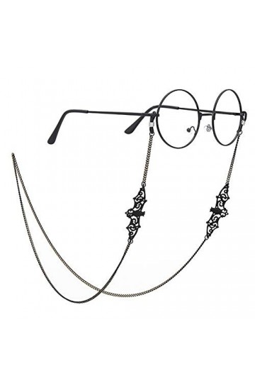Pinksee Chaîne de lunettes pour homme et femme - Noir