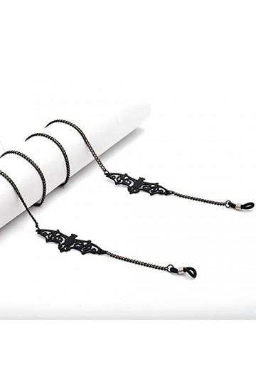 Pinksee Chaîne de lunettes pour homme et femme - Noir