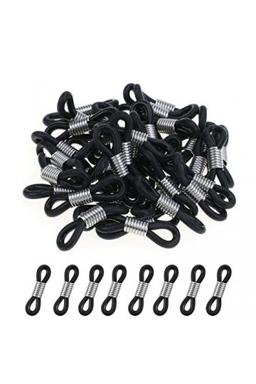 HIFOT 40pcs Boucle Attache en Caoutchouc pour Chaîne à Lunettes Cordon Extremite pour Lunettes Connecteur Extrémité Chaîne de