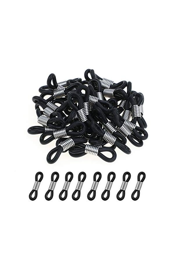 HIFOT 40pcs Boucle Attache en Caoutchouc pour Chaîne à Lunettes Cordon Extremite pour Lunettes Connecteur Extrémité Chaîne de