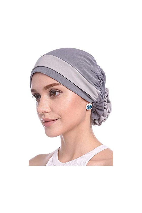 WETOO Chapeau Turban Extensible Tissu pour Perte de Cheveux Cancer Chimio Bonnet avec Fleur