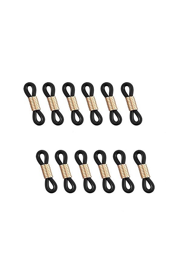 SUMPIGGER Lot de 50 chaînes de lunettes avec extrémités en silicone pour accrocher des lunettes - Noir - Taille Unique