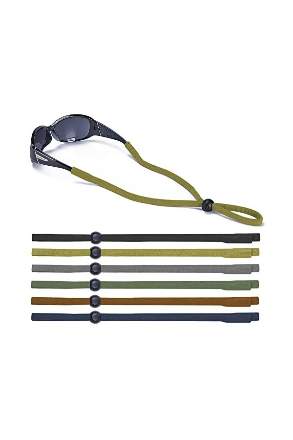SHINKODA Lot de 6 sangles de lunettes de soleil de couleur claire pour femme, support de cordon de cou pour lunettes dextéri