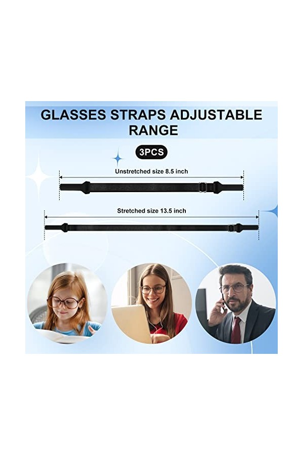 Lunettes Sangles Lunettes de Retenue Lunettes Antidérapantes Lunettes de Sport Bande Lunettes de Soleil Bracelet Pas de Verre