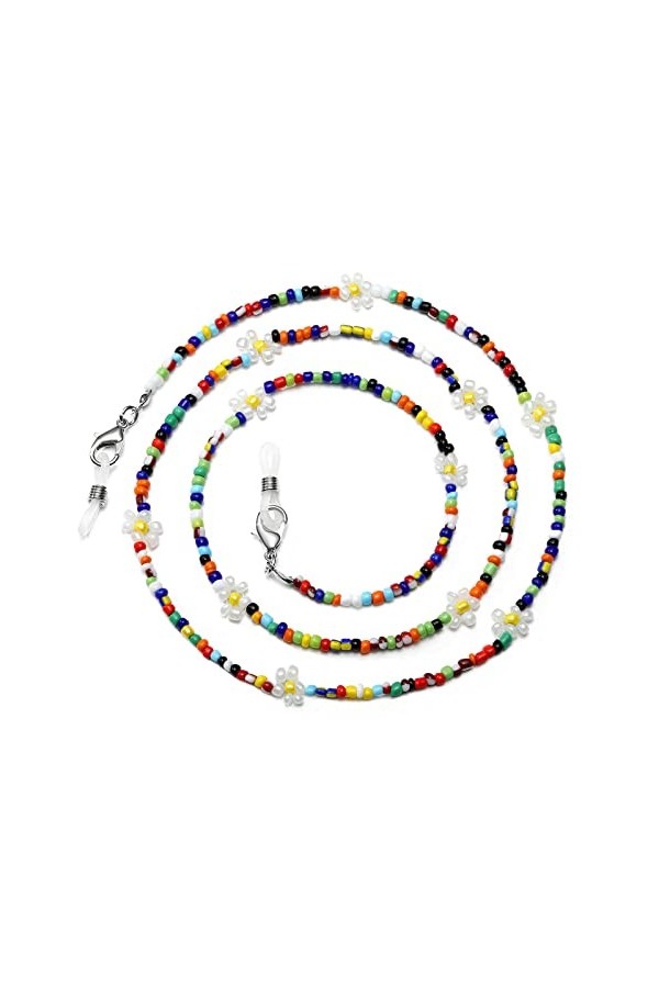 humlbird Cordon de masque pour lunettes de soleil avec perles en cristal de guérison pour femme, noir et blanc, Small