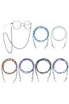 iTGOOS 6 Pièces Chaîne De Lunettes,Cordon De Lunettes Perles,Sangle De Collier De Lunettes,Lunettes Retenue Chaîne Pour Lunet