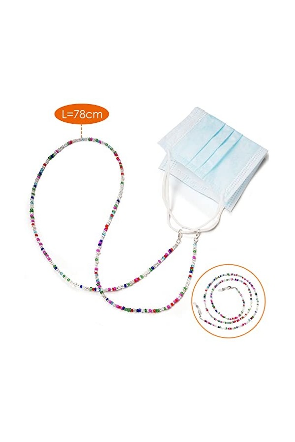 iTGOOS 6 Pièces Chaîne De Lunettes,Cordon De Lunettes Perles,Sangle De Collier De Lunettes,Lunettes Retenue Chaîne Pour Lunet