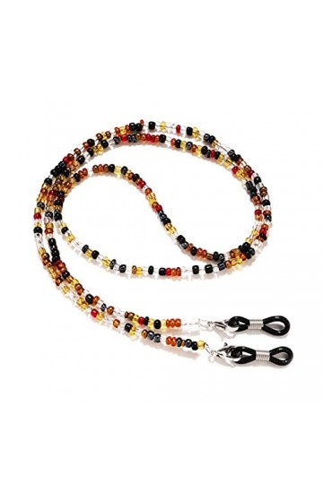 WOSO Chaîne de lunettes en perles - Cordon antidérapant pour lunettes de soleil, multicolore, 70 cm