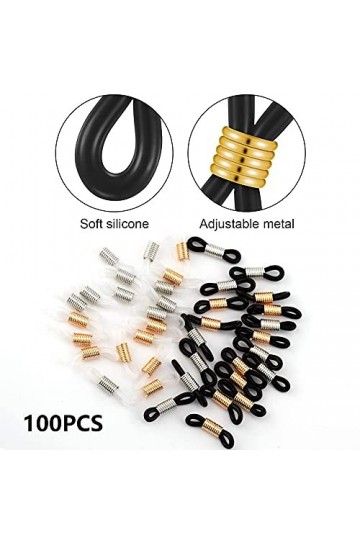 100 pieces Lunettes Extrémités Chaîne de Lunettes Retenue Embouts de chaîne de lunettes Boucle de Chaîne de Lunettes Connecte